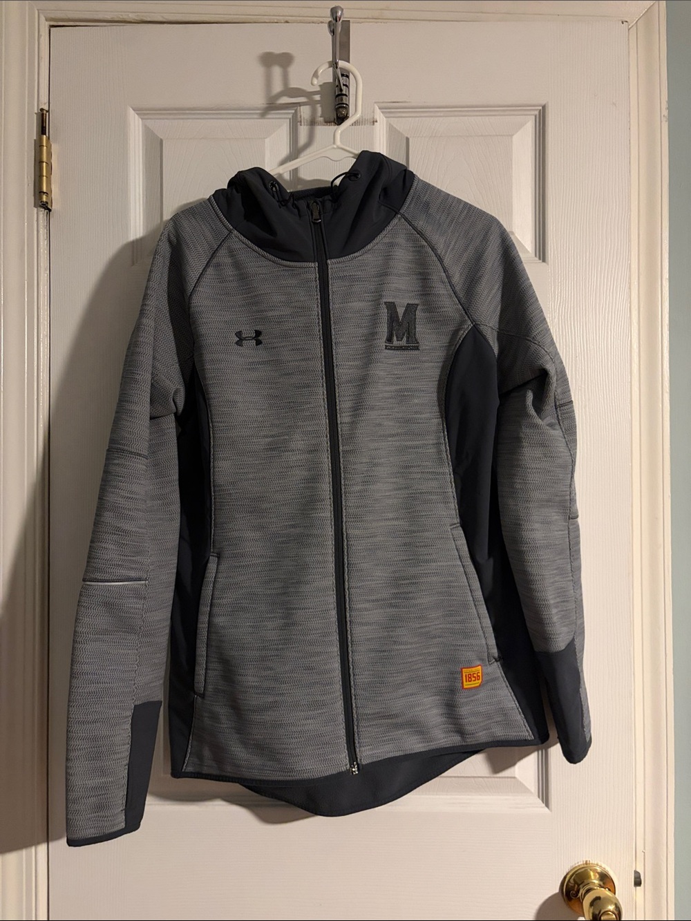 Under Armour Grey and Dark Grey Full-Zip Hooded Shacket- like new